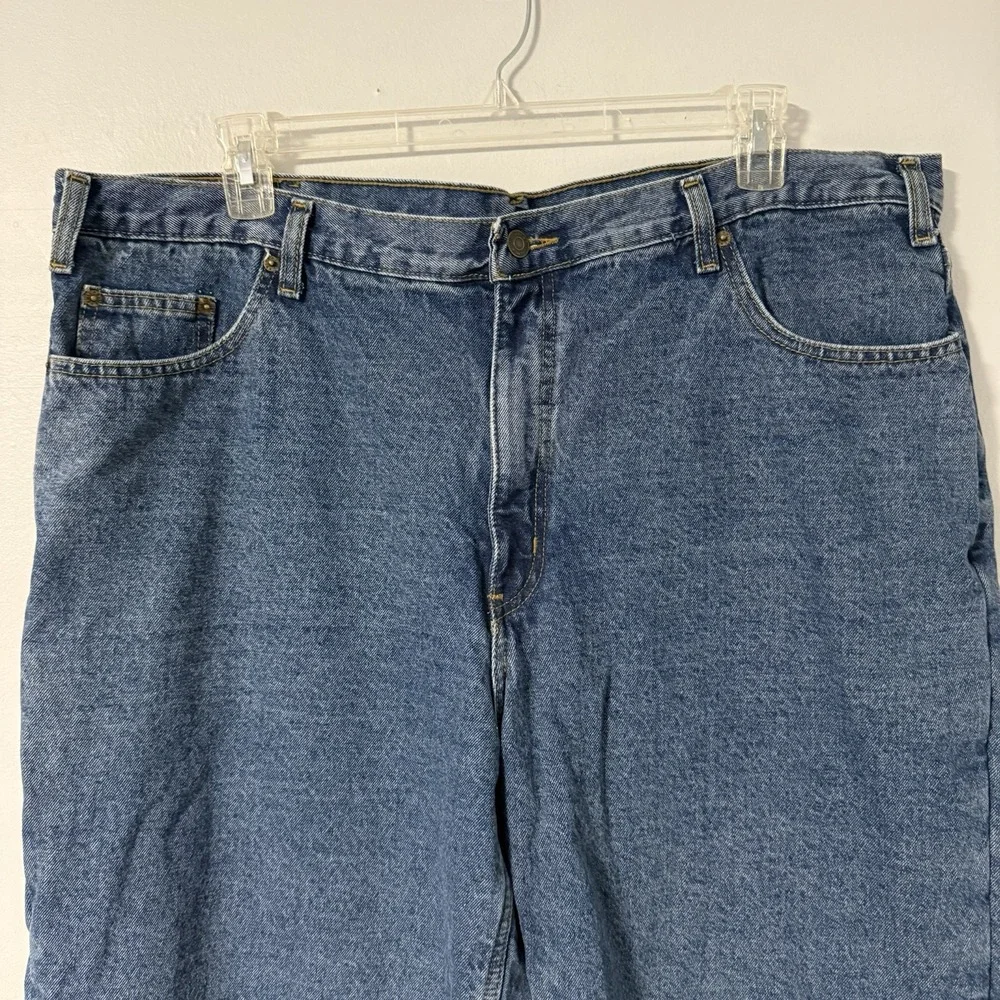 FULL BLUE Men's Flannel-Lined Jeans Medium Wash Straight Leg 100% Cotton 42 x 30